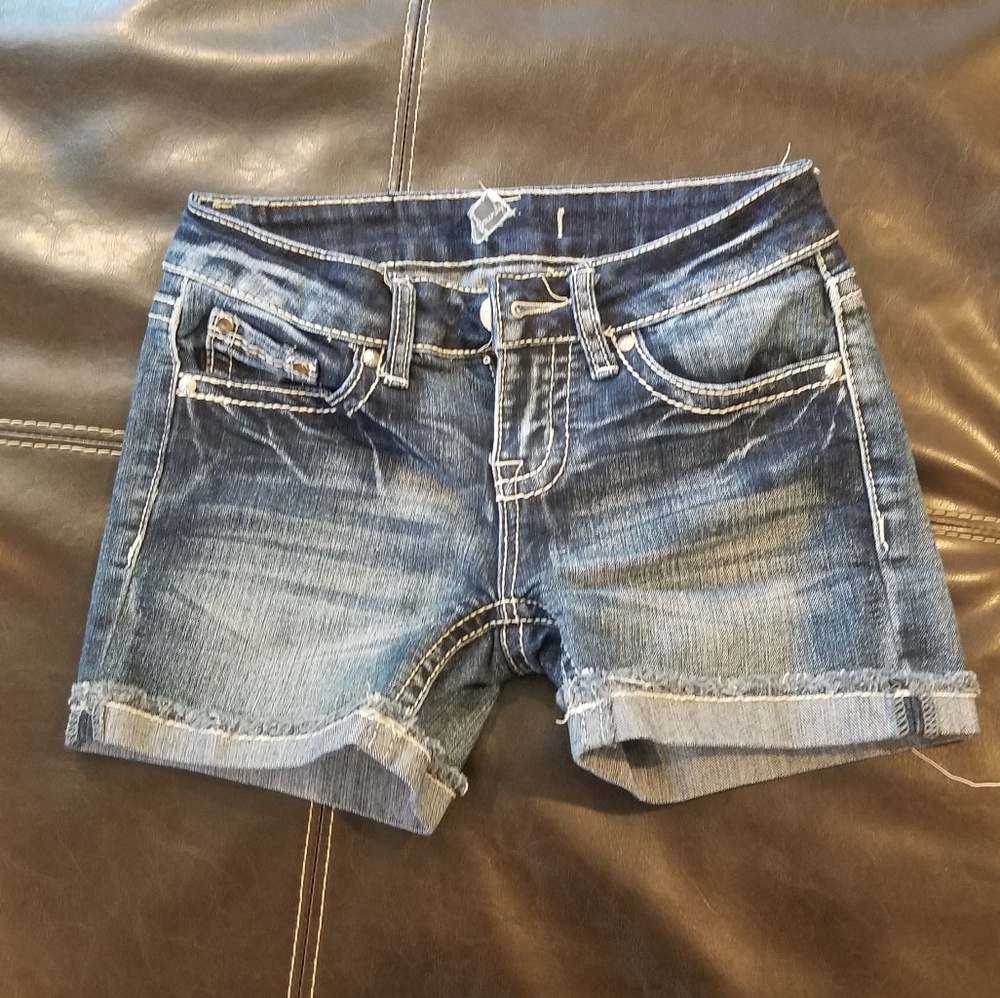 Rhinestone cross shorts